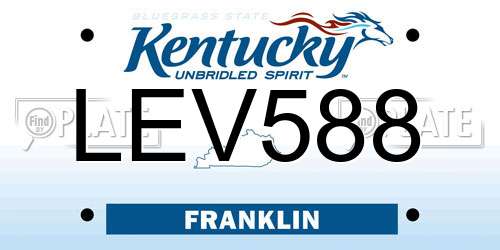 LEV588 Kentucky License Plate