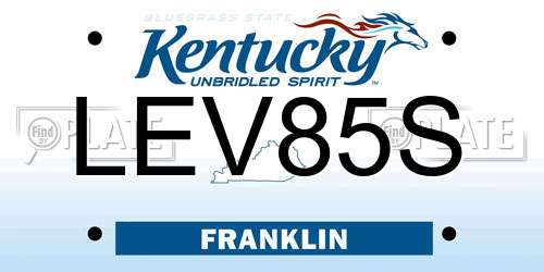 LEV85S Kentucky License Plate