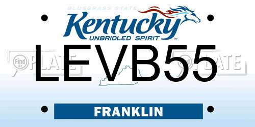 LEVB55 Kentucky License Plate