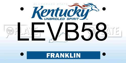 LEVB58 Kentucky License Plate