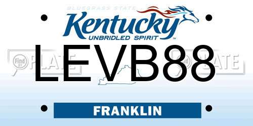 LEVB88 Kentucky License Plate