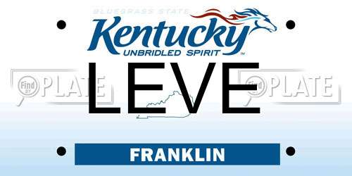LEVE Kentucky License Plate