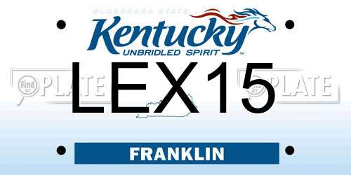 LEX15 Kentucky License Plate