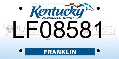 LF08581 Kentucky License Plate