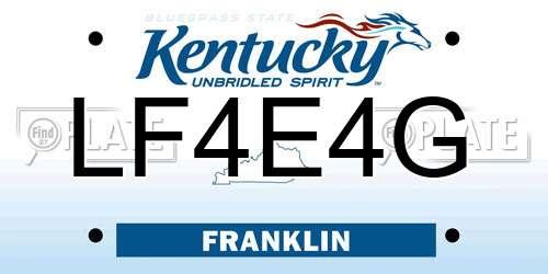 LF4E4G Kentucky License Plate