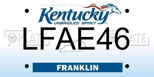 LFAE46 Kentucky License Plate