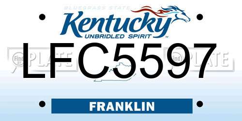 LFC5597 Kentucky License Plate