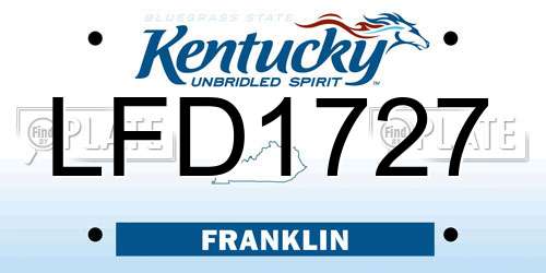 LFD1727 Kentucky License Plate