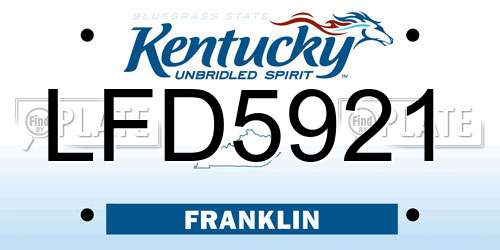 LFD5921 Kentucky License Plate