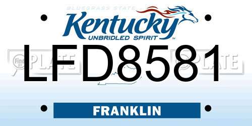 LFD8581 Kentucky License Plate