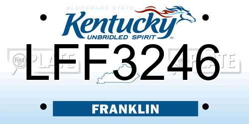 LFF3246 Kentucky License Plate