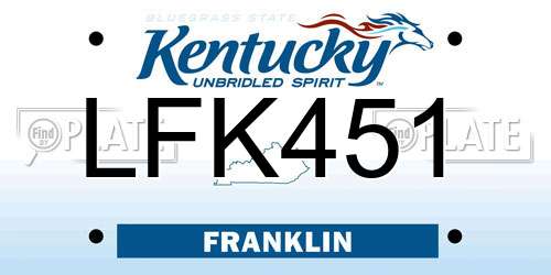 LFK451 Kentucky License Plate