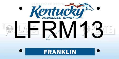 LFRM13 Kentucky License Plate