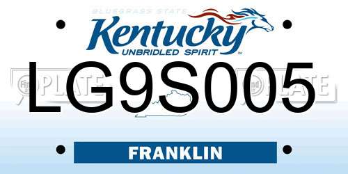 LG9S005 Kentucky License Plate
