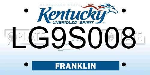 LG9S008 Kentucky License Plate