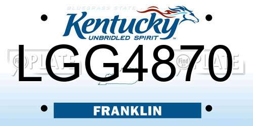 LGG4870 Kentucky License Plate