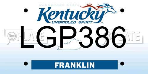 LGP386 Kentucky License Plate