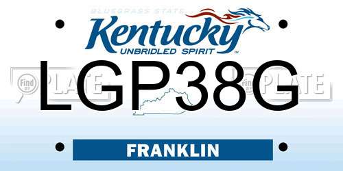 LGP38G Kentucky License Plate