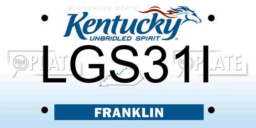 LGS31I Kentucky License Plate