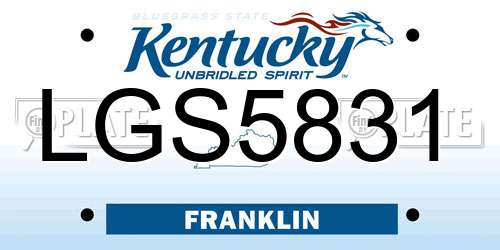 LGS5831 Kentucky License Plate