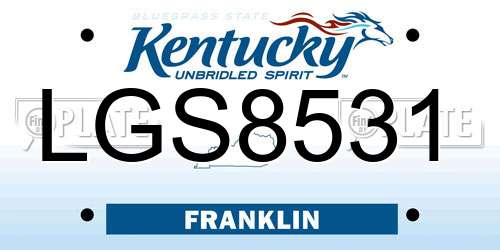 LGS8531 Kentucky License Plate