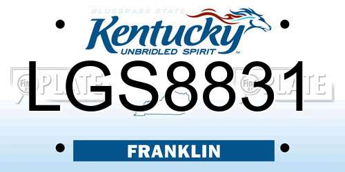 LGS8831 Kentucky License Plate