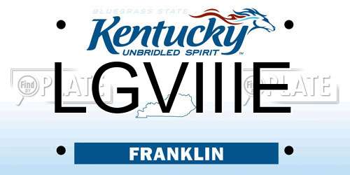 LGVIIIE Kentucky License Plate