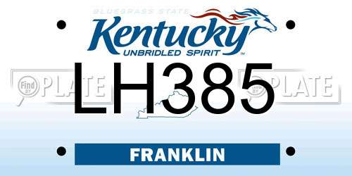 LH385 Kentucky License Plate