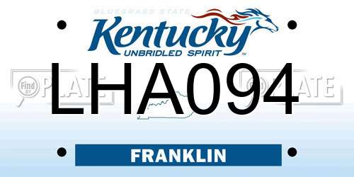 LHA094 Kentucky License Plate