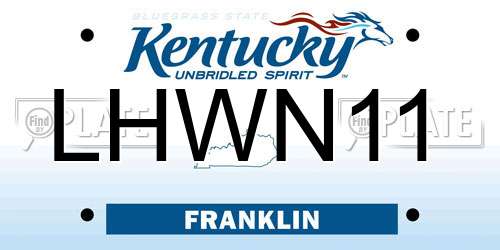 LHWN11 Kentucky License Plate