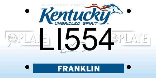 LI554 Kentucky License Plate