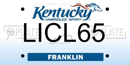LICL65 Kentucky License Plate