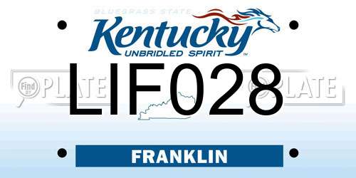 LIF028 Kentucky License Plate