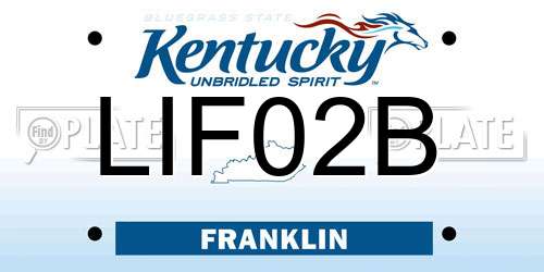 LIF02B Kentucky License Plate