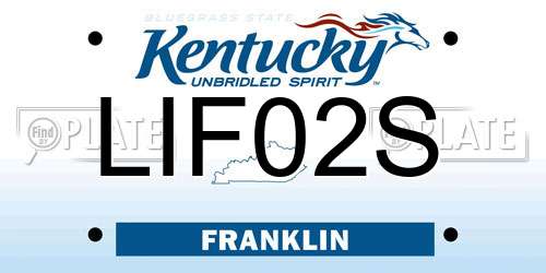 LIF02S Kentucky License Plate
