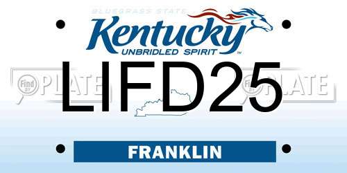 LIFD25 Kentucky License Plate