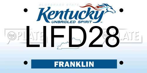 LIFD28 Kentucky License Plate