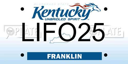 LIFO25 Kentucky License Plate
