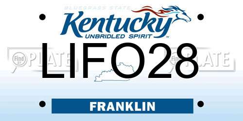 LIFO28 Kentucky License Plate