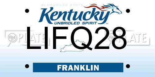 LIFQ28 Kentucky License Plate