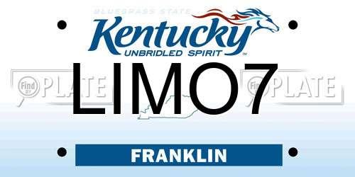 LIMO7 Kentucky License Plate