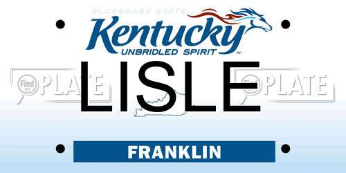 LISLE Kentucky License Plate