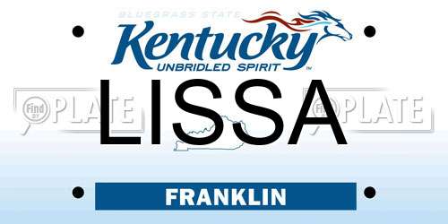 LISSA Kentucky License Plate