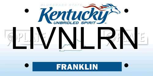 LIVNLRN Kentucky License Plate