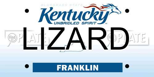 LIZARD Kentucky License Plate