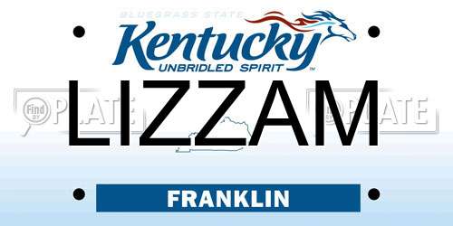 LIZZAM Kentucky License Plate