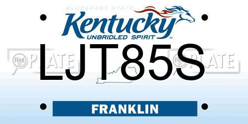LJT85S Kentucky License Plate