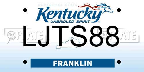 LJTS88 Kentucky License Plate