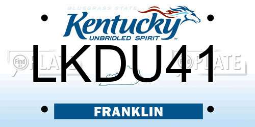 LKDU41 Kentucky License Plate