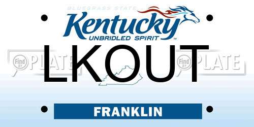 LKOUT Kentucky License Plate